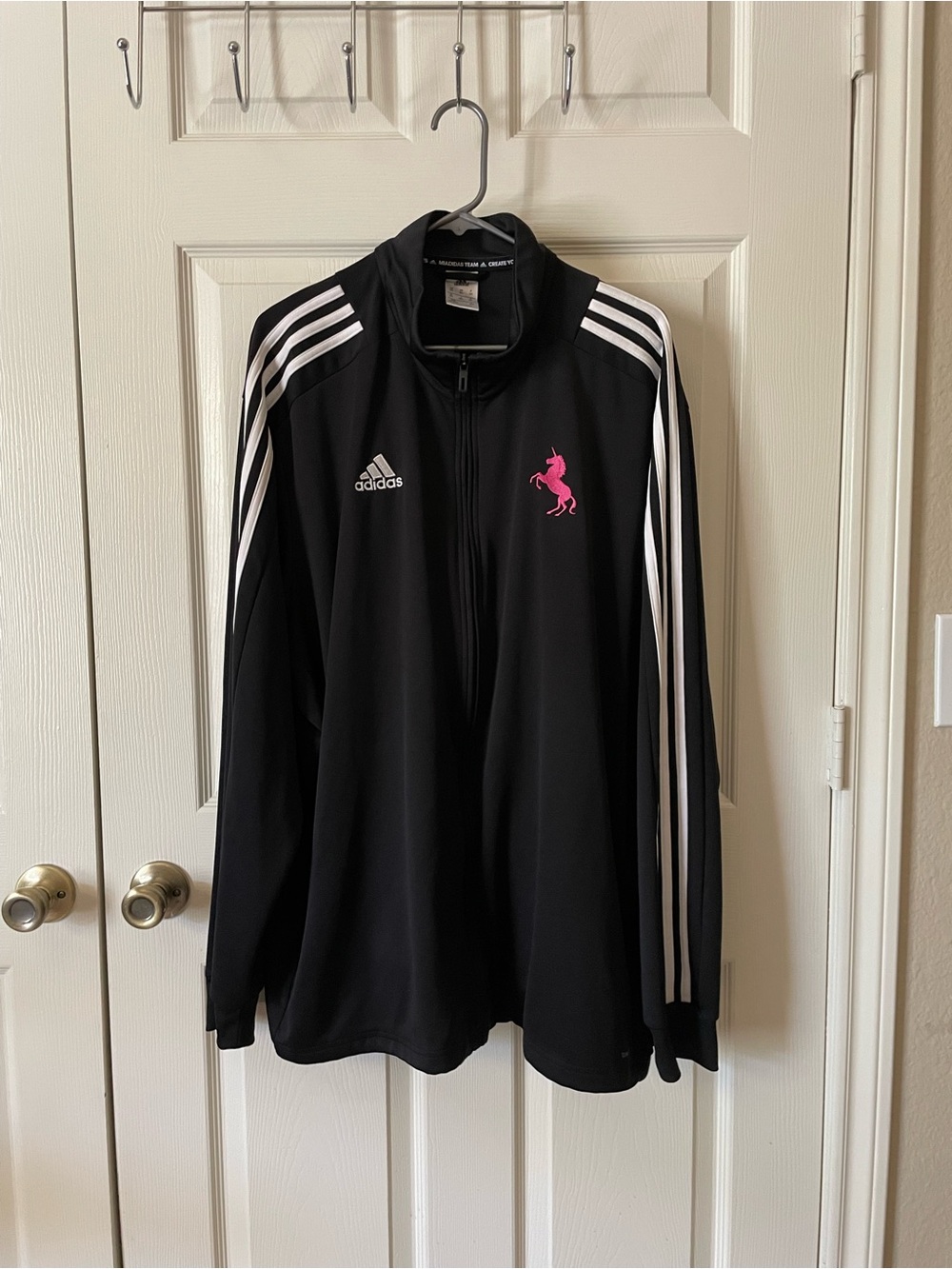 Adidas Men’s 3XL Black Pink Unicorn Track Jacket